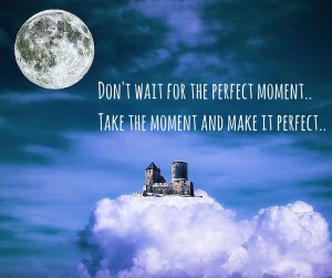 Don't wait for the perfect moment.. Take the moment and make it perfect..